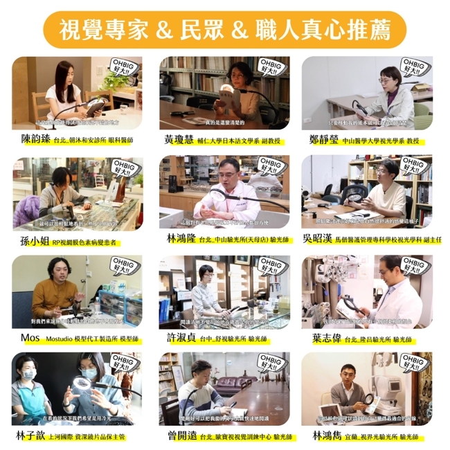 OHBIG 大鏡面LED調光調色長焦放大鏡 1.6x/2.5D/100mm-2